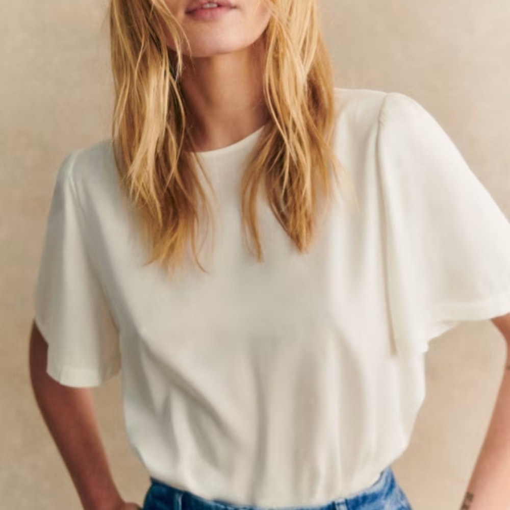 Sezane Kitty Blouse Ecru Size US4